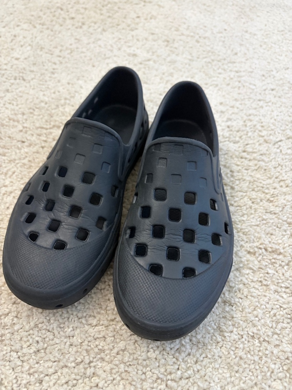 Little boys black slip on vans